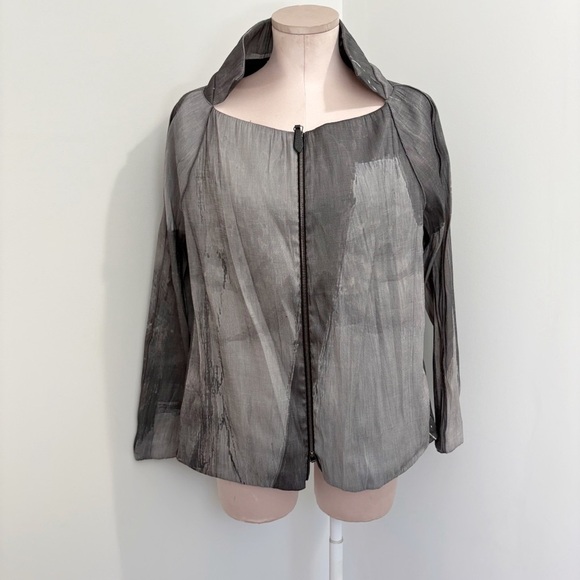 Annette Gortz Germany Dixi Jacket Size 42 Size Large Gray Color Check Minimalism - Picture 4 of 16